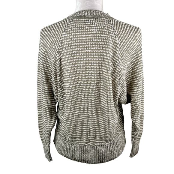 Jaeger Vintage Sweater 34 Inch Army Green Cream Tie Waist Cozy - Picture 2 of 11